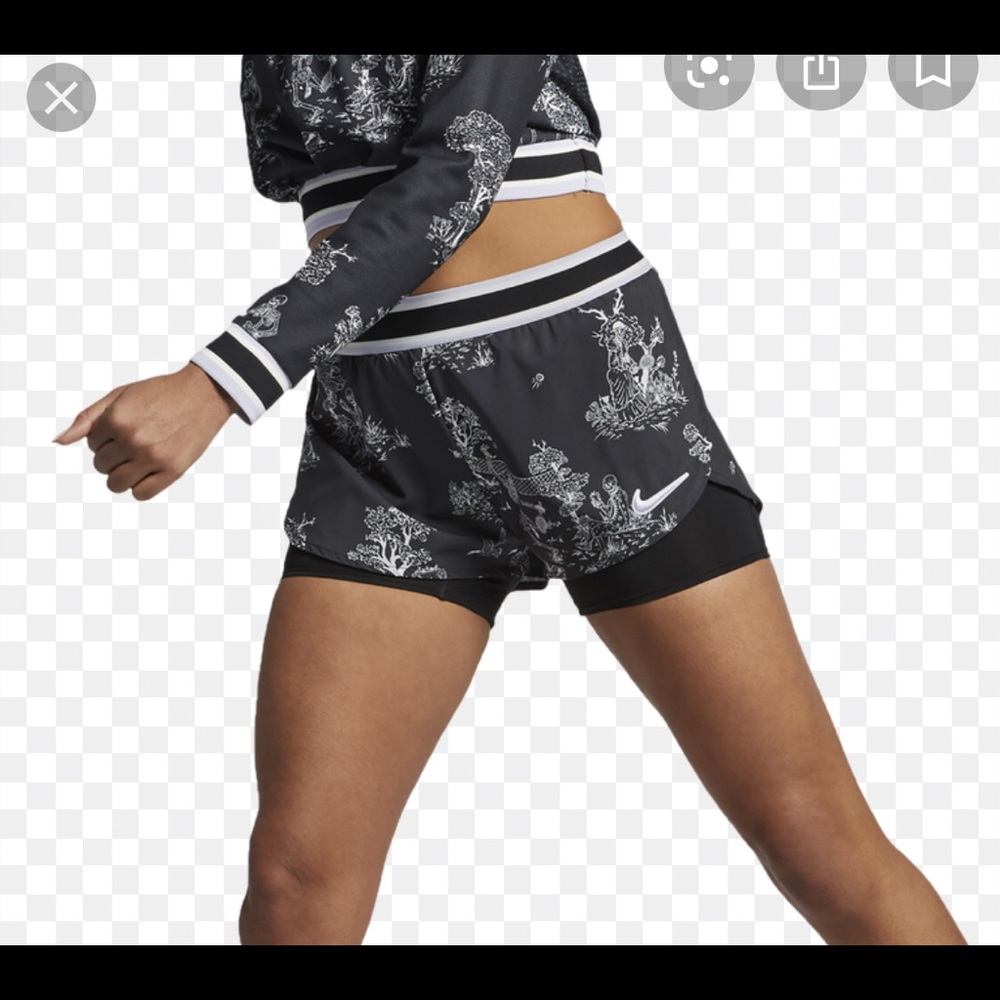 Nike Black & White skeleton toile print Shorts with Inner Compression